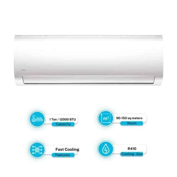Midea 1.0 Ton Non-Inverter Cool Only - Wall Mounted R-410 Air Conditioner MSAFB-12CRN1