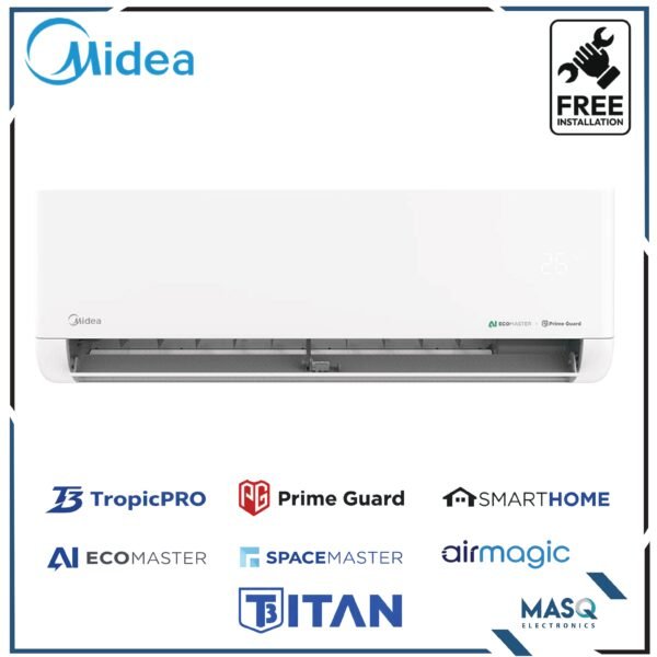 Midea 2.0 Ton TITAN Inverter AC MSEZ1D-24HRFN1 T3 TropicPro Prime Guard Protection Eco-Friendly Refrigerant (R410A) AI Ecomaster SmartHome Control FREE INSTALLATION